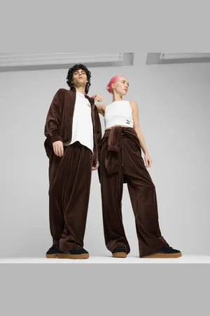PUMA T7 Oversized Track Pants Unisex, Brown, Size S, Clothing