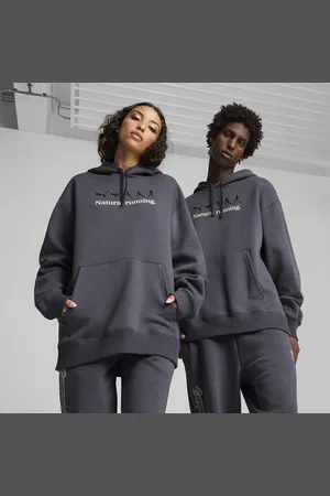 PUMA CLUB DE COURSE Fleece Hoodie Unisex, Gray, Size XL, Clothing