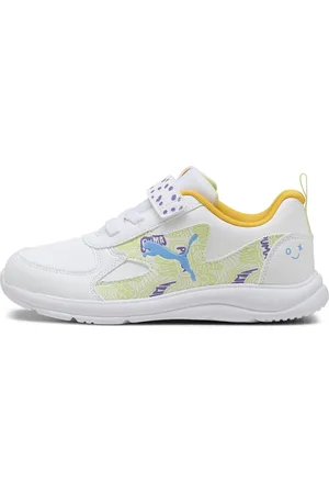PUMA Fun Racer Scribble Sneakers Kids, White, Size 27.5, Shoes