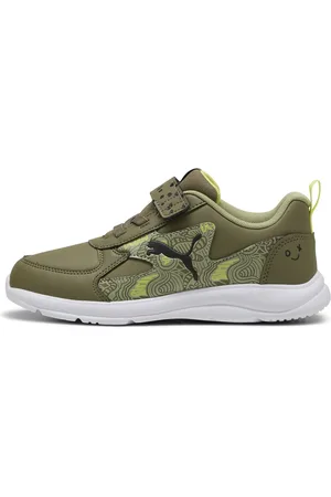PUMA Fun Racer Scribble Sneakers Kids, Green, Size 27.5, Shoes