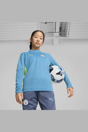 PUMA Manchester City Quarter-Zip Training Top Youth, Blue, Size 15-16Y, Clothing