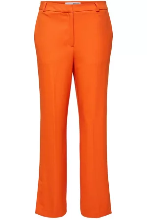 Women's Orange Satin Pants