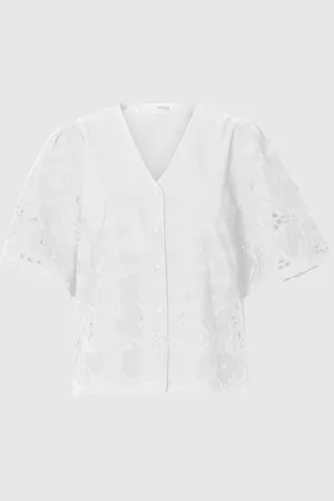 SELECTED Broderet Kortærmet Skjorte