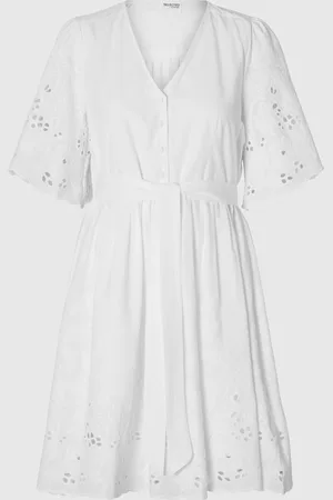 SELECTED Broderet Kort Kjole