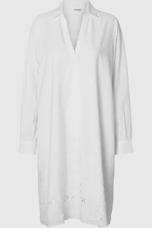 SELECTED Broderie Anglaise Kort Kjole