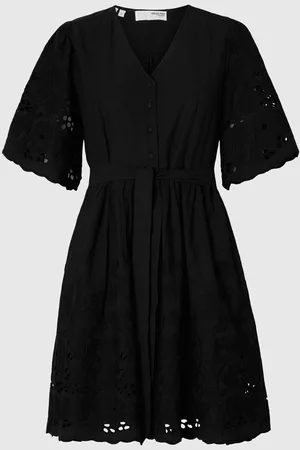 SELECTED Broderet Kort Kjole
