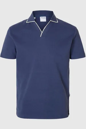 SELECTED Bomuldsblanding Delt Halsudskæring Polo