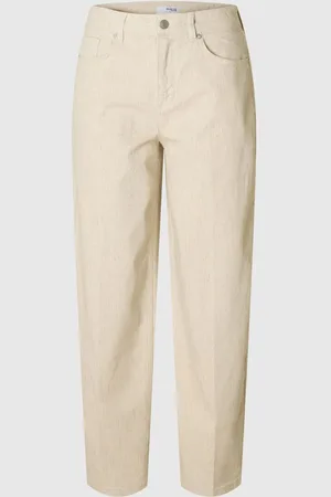 SELECTED Mid Waist Jeans Med Barrel-fit