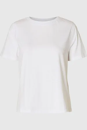 SELECTED 100% Bomuld Detaljeret T-shirt