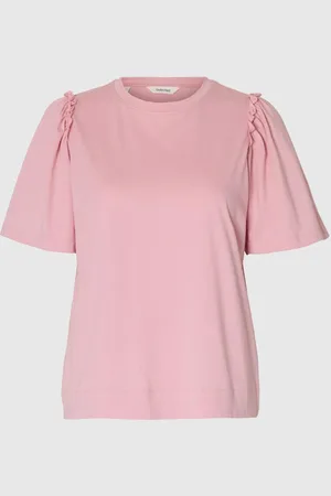 SELECTED Bomuld Med Flæser T-shirt