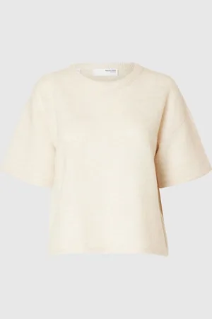 SELECTED Kortærmet Uldblanding Top