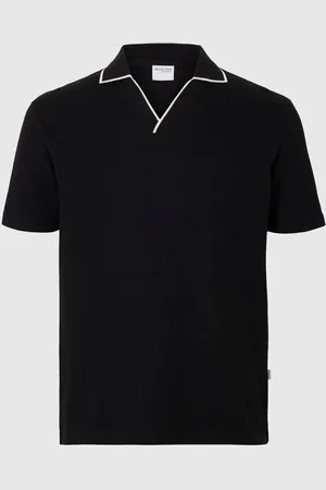 SELECTED Bomuldsblanding Delt Halsudskæring Polo