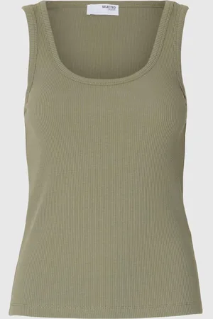 SELECTED Ribbet Bomuld Tanktop
