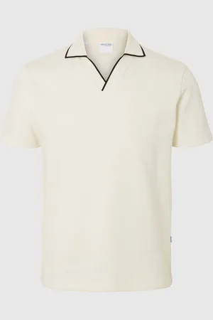 SELECTED Bomuldsblanding Delt Halsudskæring Polo