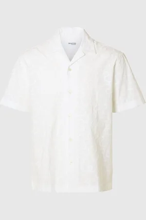 SELECTED Broderet Kortærmet Skjorte