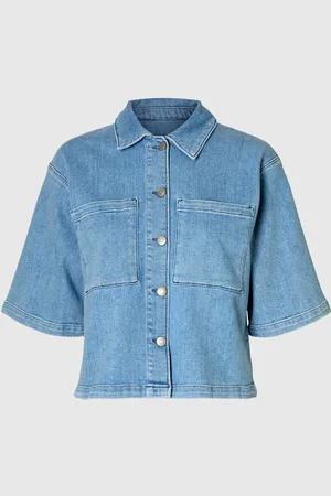SELECTED Denim Kortærmet Skjorte