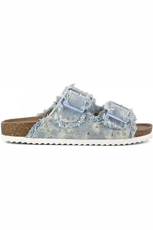 Colors of California Sandaler Two buckle denim sandal
