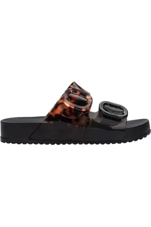 Melissa Sandaler Cozy Slide - Black/Clear Tortoise