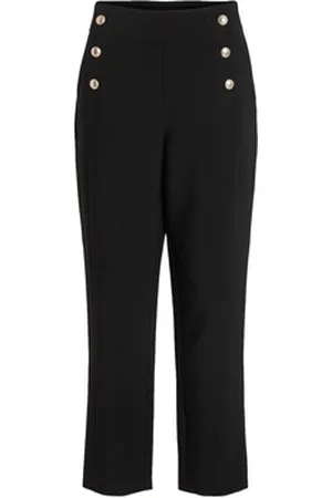 VILA Bukser Trousers Winnie Wide 7/8 - Black