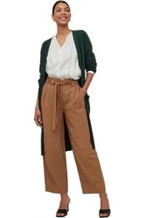 VILA Frakker Cardigan Malha Ril Long - Pineneedle