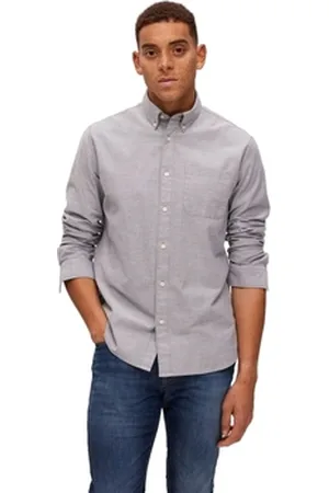 SELECTED Skjorter m. lange ærmer Noos Regrick Oxford Shirt - Pirate Black