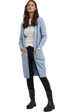 VILA Frakker Cardigan Malha Ril Long - Manor/Melange