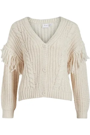 VILA Frakker Aksina Cardigan L/S - White Sand