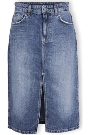 Object Korte nederdele Noos Harlow Midi Skirt - Medium Blue Denim