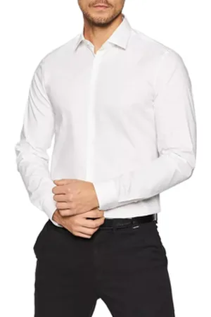 Calvin Klein Skjorter m. lange ærmer K10K108229 - POPLIN STRETCH SLIM