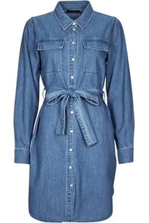 Pieces® Korte kjoler PCOSALINA LS MIDI DNM MB DRESS