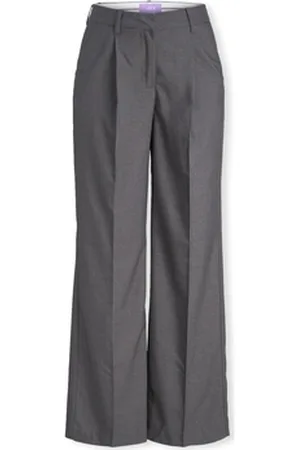 JJXX Bukser Noos Ellis Wide Trousers - Dark Grey Melange