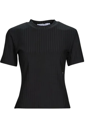 Calvin Klein T-shirts m. korte ærmer RIB SHORT SLEEVE TEE