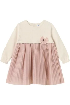 Mayoral Kjoler 2906 VESTIDO COMBINADO PLISADO Rosa