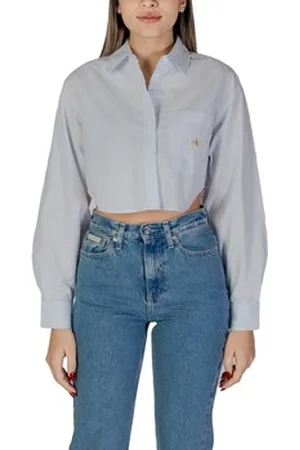 Calvin Klein Skjorter / Skjortebluser WOVEN LABEL CROPPED J20J225078