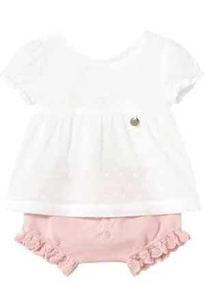 Mayoral Kjoler 1257 Conjunto blusa y cubrepañal Rosa