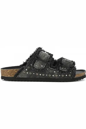Colors of California Sandaler Two buckle denim sandal