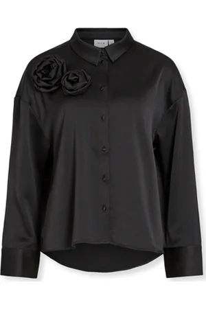 VILA Bluser Medina Rose Shirt L/S - Black