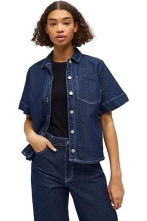 Object Bluser Shirt Gemme - Dark Blue Denim
