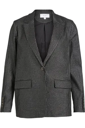 VILA Frakker Coat Shine L/S - Black/Silver