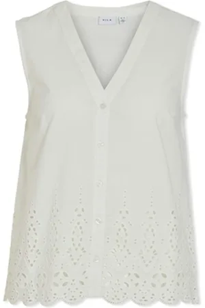 VILA Bluser Top Mikila - Cloud Dancer