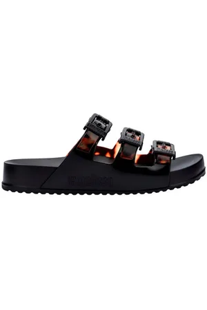 Melissa Sandaler Cozy Stripes - Black/Clear Tortoise