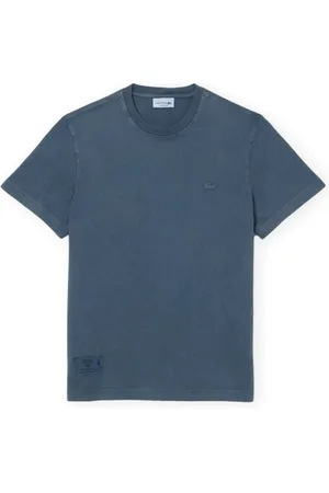 Lacoste T-shirts & Polo-t-shirts Washed Effect Heavy Jersey T-Shirt - Blue