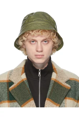 DRIES VAN NOTEN Mænd Hatte - Green Quilted Bucket Hat