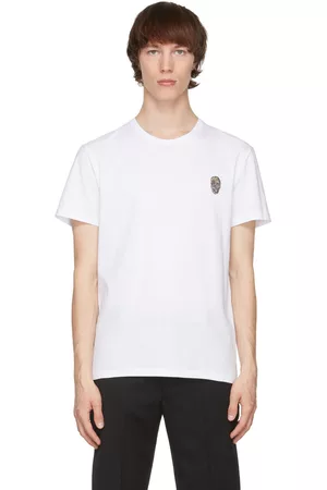 Alexander McQueen Mænd Kortærmede - White Skull Badge T-Shirt
