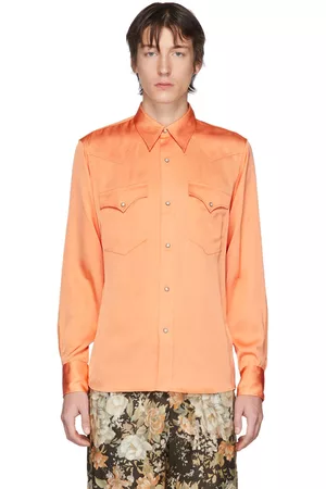 DRIES VAN NOTEN Mænd Accessories - Orange Satin Shirt