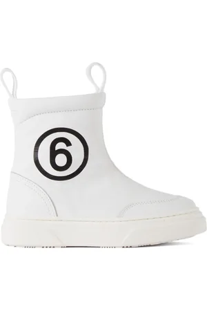 MM6 MAISON MARGIELA Kids White Logo Slip-On Boots