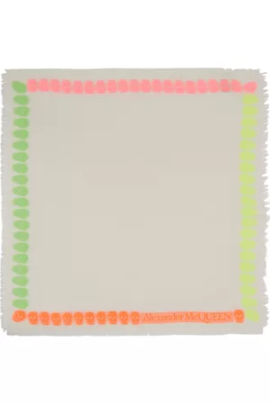 Alexander McQueen Kvinder Tørklæder - Off-White Silk Skull Border Scarf