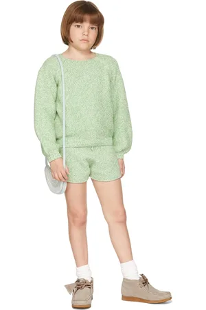 Misha & Puff Kids Green & Off-White Campfire Sweater