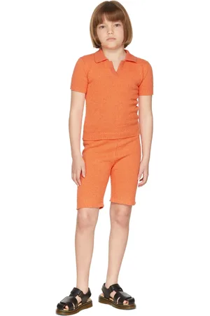 Misha & Puff Kids Orange Bouclé Boardwalk Shorts