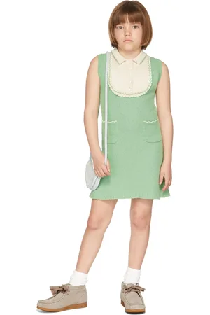 Misha & Puff Kids Green Bouclé Janis Dress